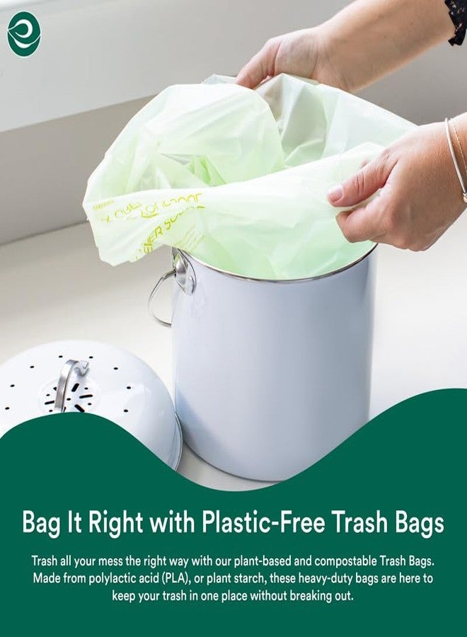 ECO SOUL [17 inch x 19 inch, 45 Pack] Small Compostable Trash Bags | Eco-Friendly Non OXO-Biodegradable Bags for Garbage Bins | Heavy Duty & Leak-Resistant | Home, Office & Kitchen Use (43 x 48 cm) - Image 4