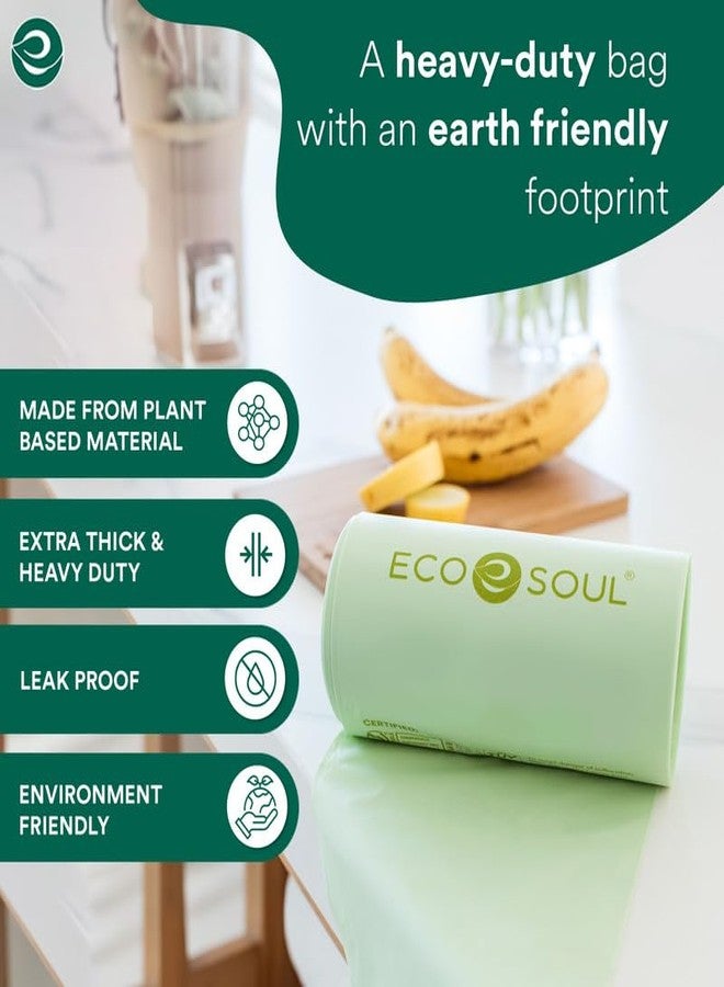 ECO SOUL [17 inch x 19 inch, 45 Pack] Small Compostable Trash Bags | Eco-Friendly Non OXO-Biodegradable Bags for Garbage Bins | Heavy Duty & Leak-Resistant | Home, Office & Kitchen Use (43 x 48 cm) - Image 3
