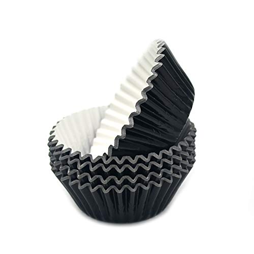Mombake Standard Black Foil Cupcake Liners Muffin Baking Cups for Party and More, 100-Count - Image 3