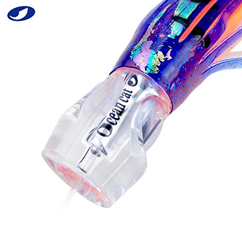 OCEAN CAT Trolling Lure Set of 6 6 inch Offshore Big Game Deep Sea Fishing Gear Mahi Trolling Lure for Marlin Tuna Mahi Dolphin Durado Wahoo Free Mesh Bag (6 in - Crystal Head - 6pcs) - Image 3
