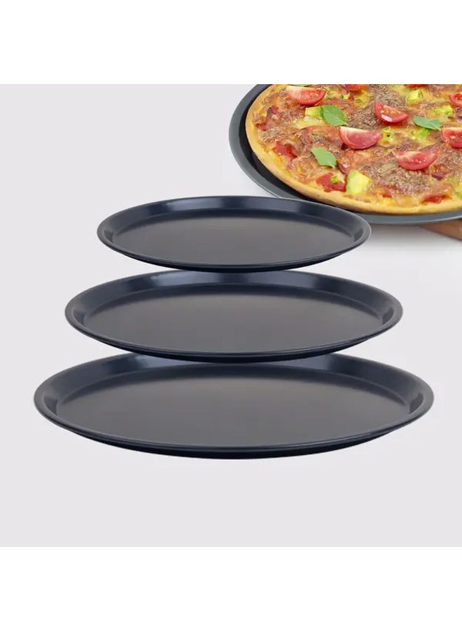 Three Piece Round Pizza Baking Mold Set With Handles Perforated Oven Tray For Crispy Crust - Image 1