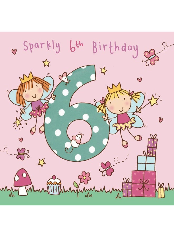 Twizler 6th Birthday Card for Girl with Fairy Princess - Six Year Old - Age 6 - Childrens Birthday Card - Girls Birthday Card - Happy Birthday Card - Image 2