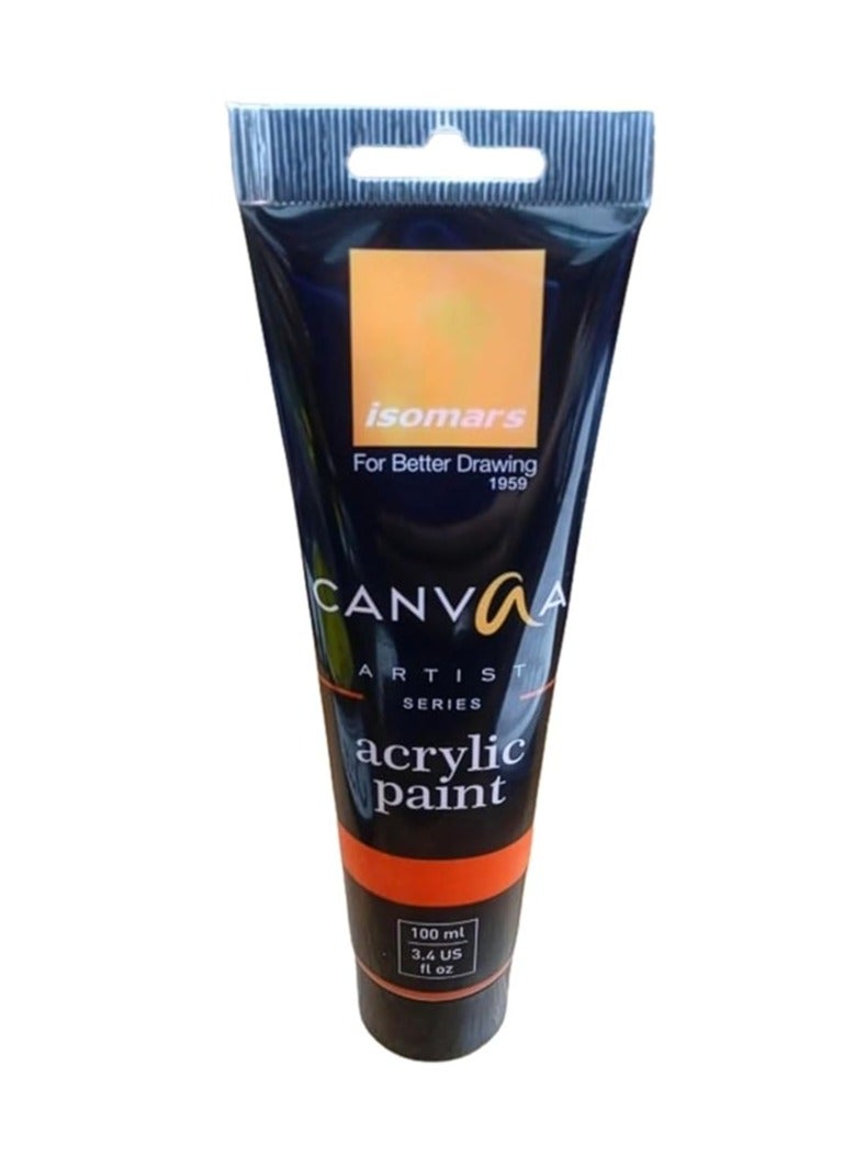 Isomers Canvaa Acrylic Paint 100ml Vibrant Pigmented & Fadeproof Colors - ARTIST SERIES - For Canvas Painting, Scrap Book, Paper Board, Wood & Terracotta Vermillion Bermellon - Image 1