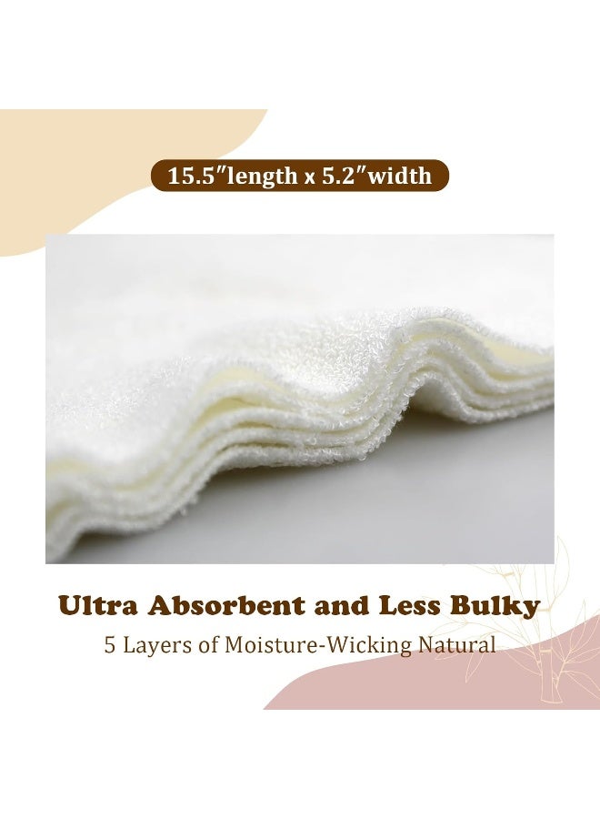 Mama Koala 5-Layer Natural Baby Cloth Diaper Inserts with Snaps, Adjustable and Reusable for Any Baby Cloth Diaper(6 Pack) - Image 3