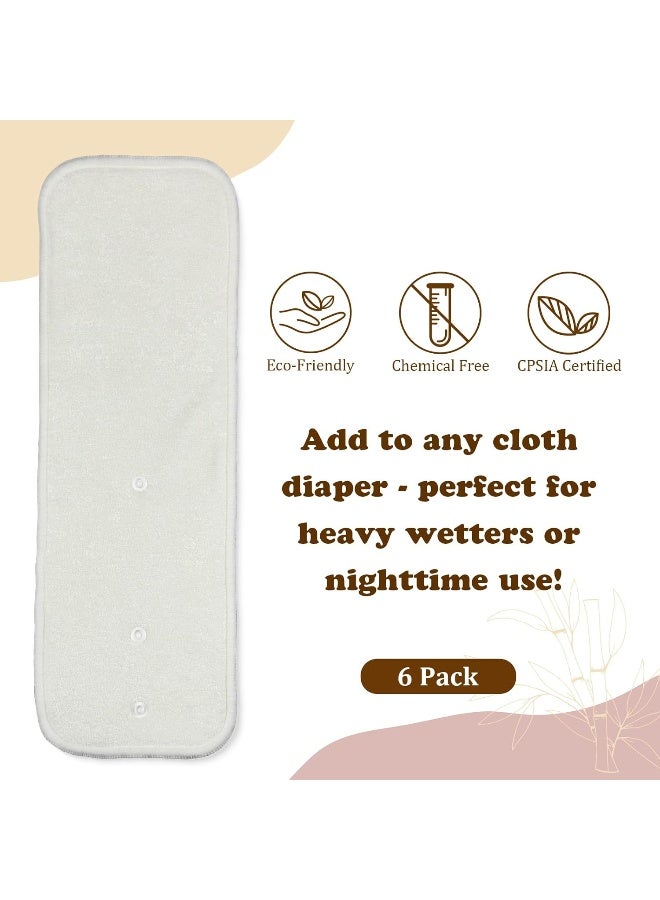 Mama Koala 5-Layer Natural Baby Cloth Diaper Inserts with Snaps, Adjustable and Reusable for Any Baby Cloth Diaper(6 Pack) - Image 2