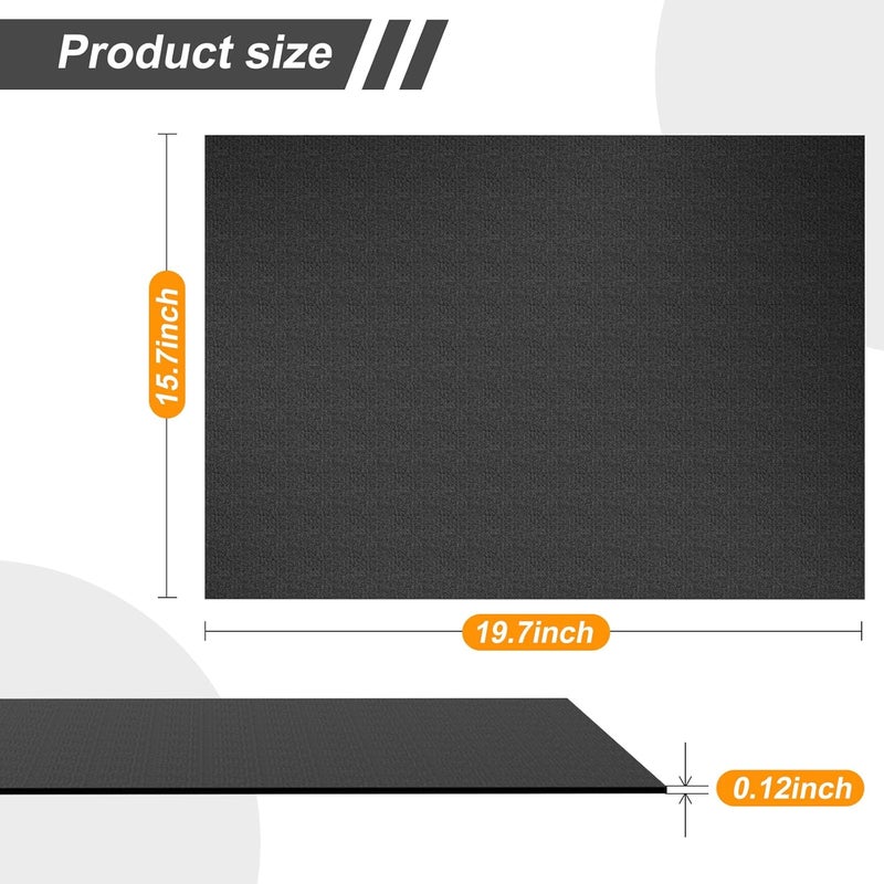 Wiojtry Non-Slip Ellipse Exercise Mat for Under Desk Elliptical Machines (Black) - Image 3