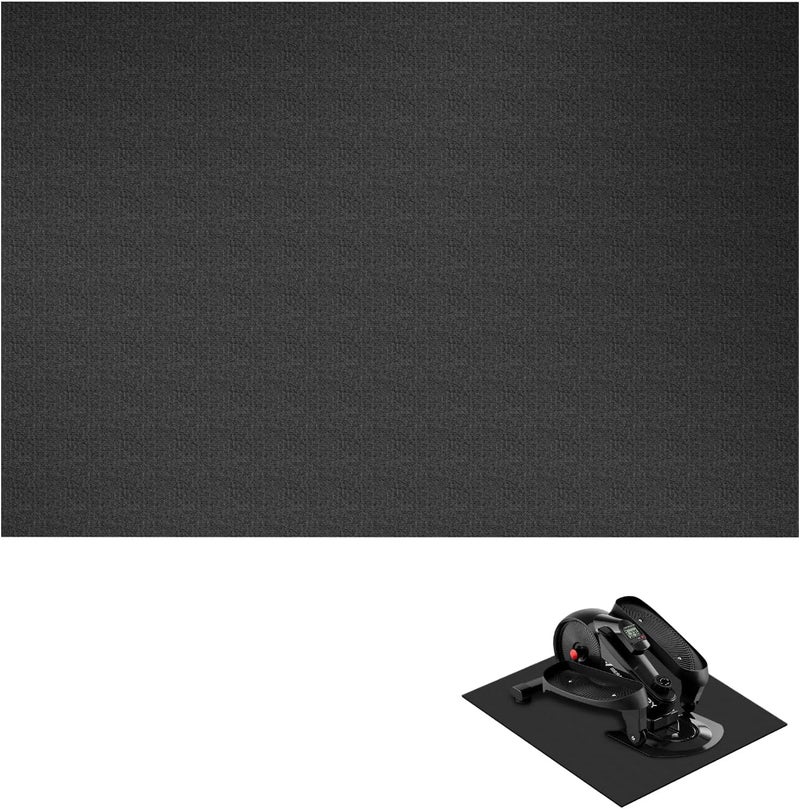 Wiojtry Non-Slip Ellipse Exercise Mat for Under Desk Elliptical Machines (Black) - Image 1