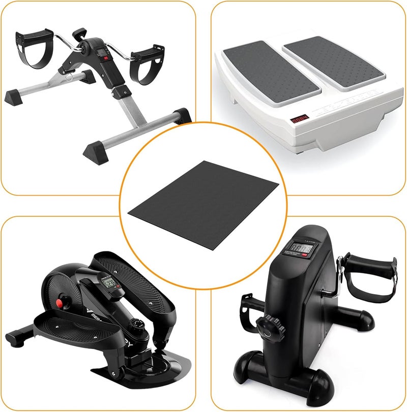 Wiojtry Non-Slip Ellipse Exercise Mat for Under Desk Elliptical Machines (Black) - Image 2