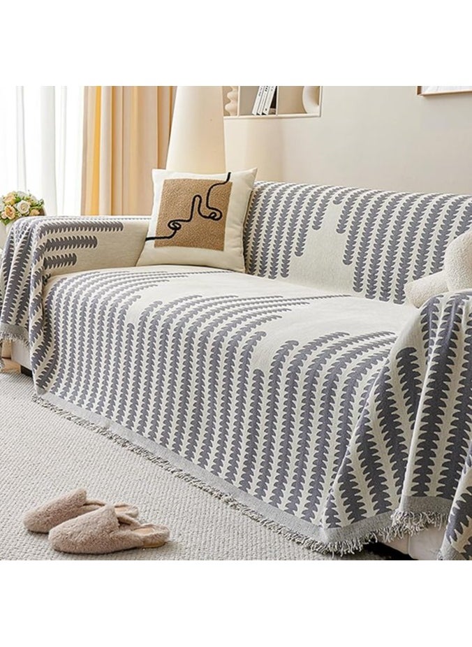 FASHION HOME - Double Sided Chenille Sofa Cover Throw Blanket - Image 1
