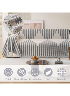 FASHION HOME Double Sided Chenille Sofa Cover Throw Blanket  - Image 2