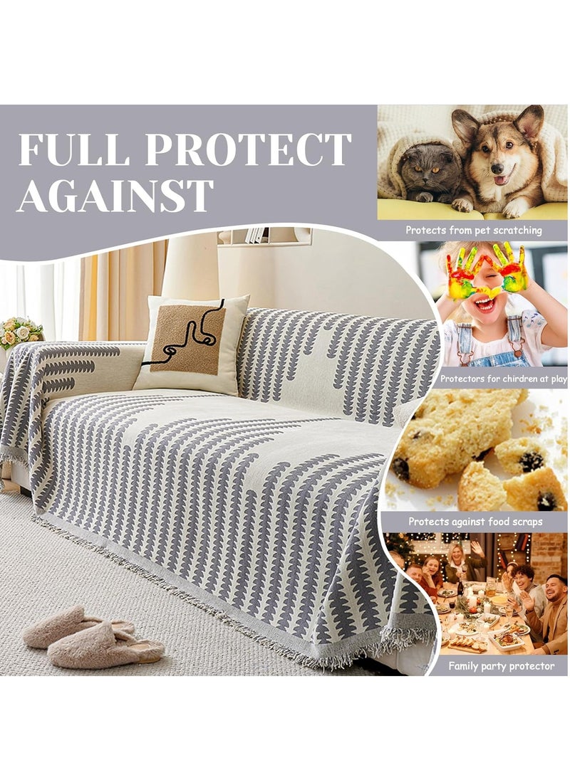 FASHION HOME - Double Sided Chenille Sofa Cover Throw Blanket - Image 1