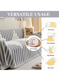 FASHION HOME Double Sided Chenille Sofa Cover Throw Blanket  - Image 5