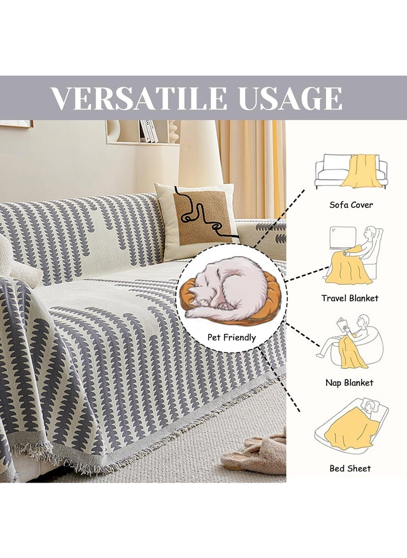 FASHION HOME - Double Sided Chenille Sofa Cover Throw Blanket - Image 1