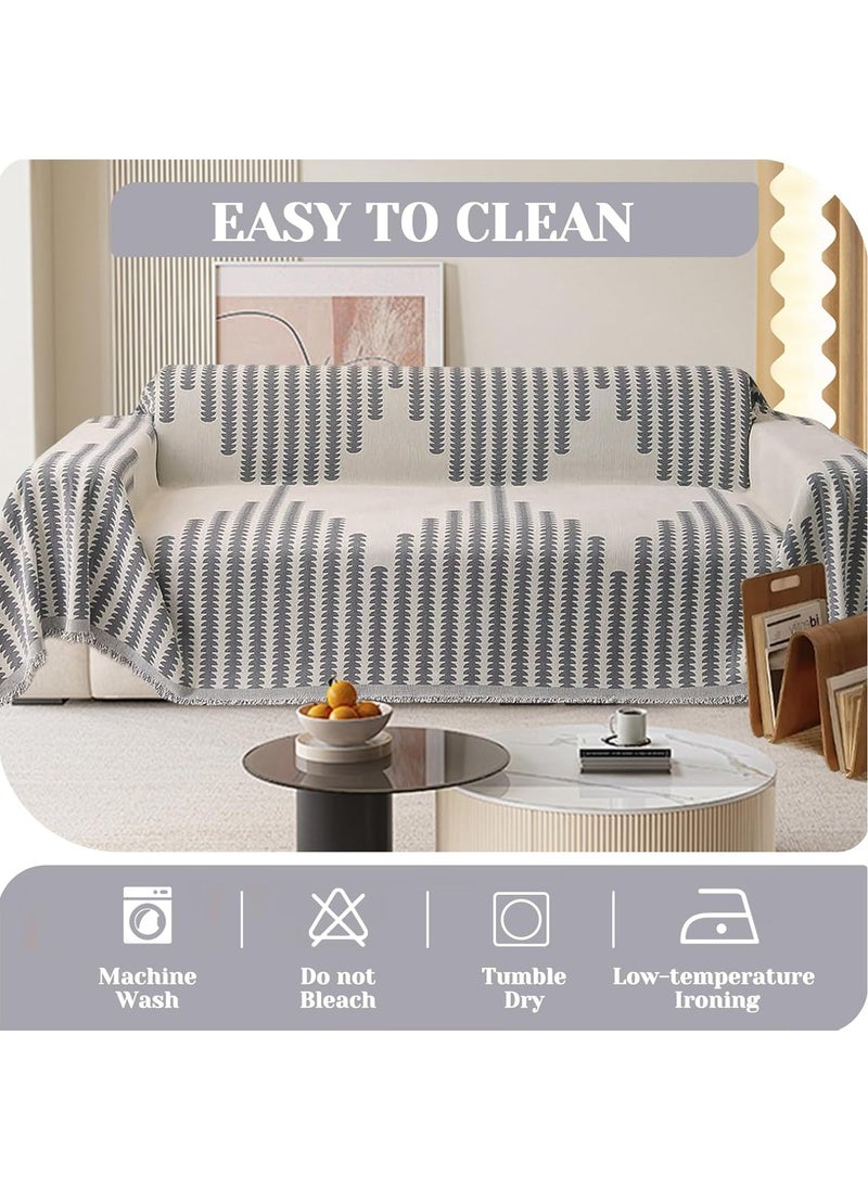 FASHION HOME - Double Sided Chenille Sofa Cover Throw Blanket - Image 1