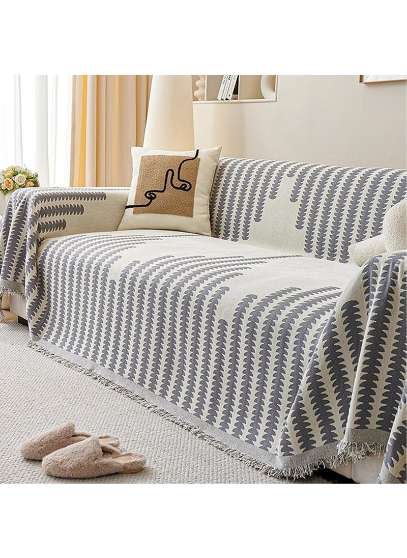 FASHION HOME - Double Sided Chenille Sofa Cover Throw Blanket - Image 1