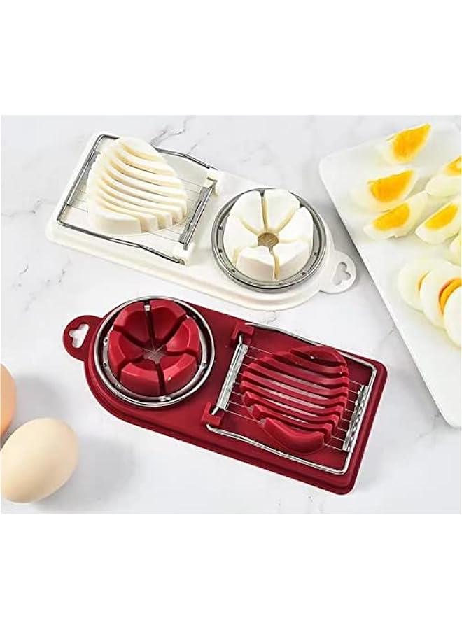 رينكس غوودر قطاعة يض 2 في 1 م الستالس ستيل، قطاعة يض متعددة الوظائف وشديدة التحمل لشرائح اليض والفراولة والفواك واليض 2 في 1 عوة م قطعتي - Image 2