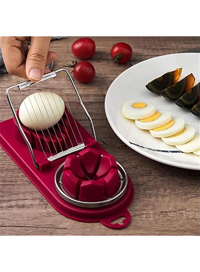 رينكس غوودر قطاعة يض 2 في 1 م الستالس ستيل، قطاعة يض متعددة الوظائف وشديدة التحمل لشرائح اليض والفراولة والفواك واليض 2 في 1 عوة م قطعتي - Image 3