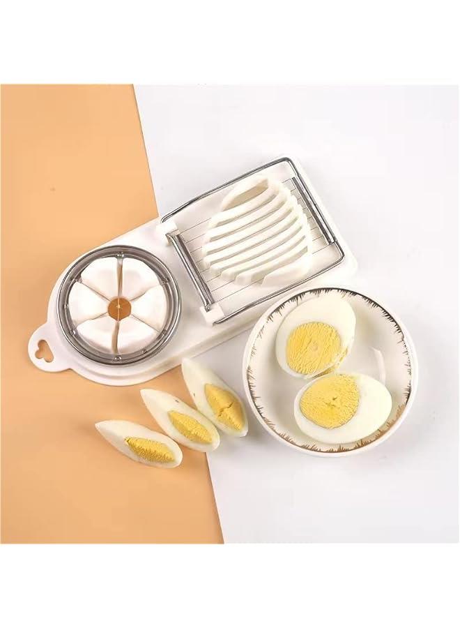 رينكس غوودر قطاعة يض 2 في 1 م الستالس ستيل، قطاعة يض متعددة الوظائف وشديدة التحمل لشرائح اليض والفراولة والفواك واليض 2 في 1 عوة م قطعتي - Image 4