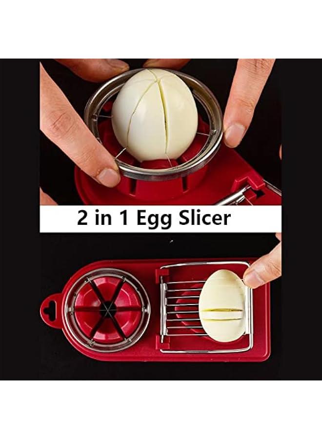 رينكس غوودر قطاعة يض 2 في 1 م الستالس ستيل، قطاعة يض متعددة الوظائف وشديدة التحمل لشرائح اليض والفراولة والفواك واليض 2 في 1 عوة م قطعتي - Image 5