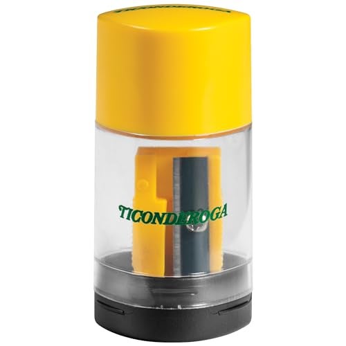 Ticonderoga مبراة وقلم رصاص ثنائية الوظيفة Ticonderoga 2 في 1 وممحاة، صفراء، 6 قطع - Image 3