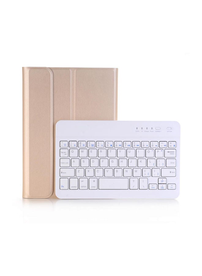 Loquat Wireless Keyboard With Case For Apple iPad 2/3/4 Gold/White - Image 2