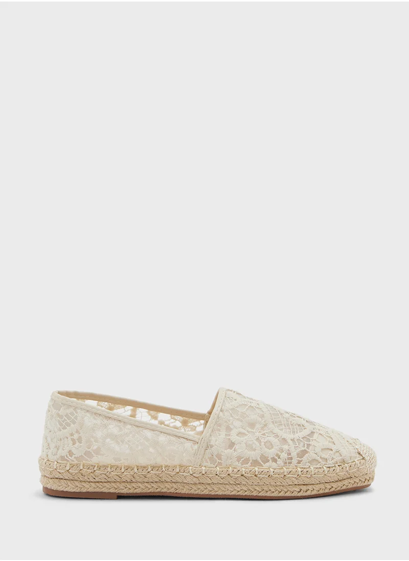 ELLA Lace Embroidered Espadrille