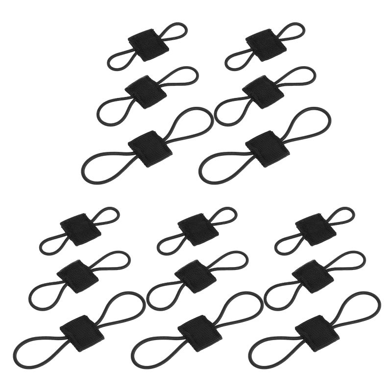 15 Pcs Black Elastic Webbing Straps Organizers for Backpack Outdoor Hiking Camping - Image 2