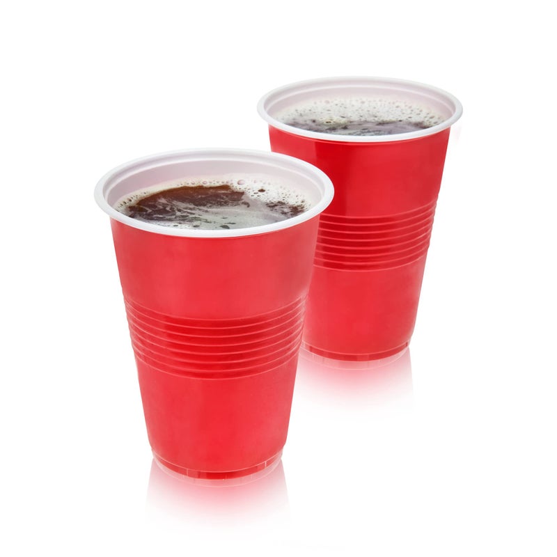 True Plastic Cups Disposable Perfect for Iced Coffee  Wine  Cocktails  Picnic  Camping  Beer Pong  Birthday  Outdoor Party  16 oz  Set of 24  Red - Image 4