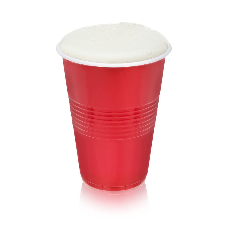 True Plastic Cups Disposable Perfect for Iced Coffee  Wine  Cocktails  Picnic  Camping  Beer Pong  Birthday  Outdoor Party  16 oz  Set of 24  Red - Image 3