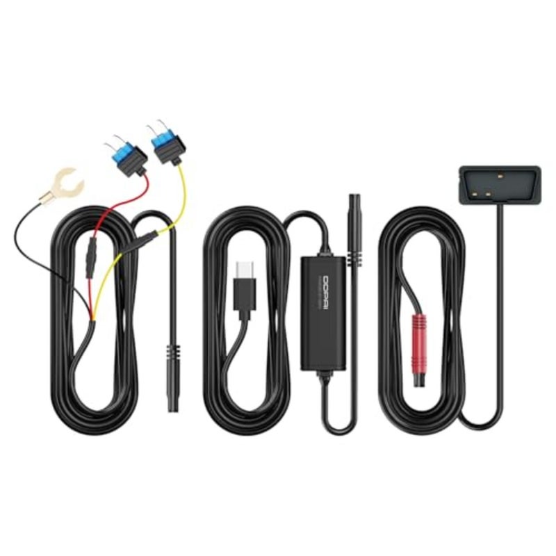 مجموعة أسلاك صلبة obd 1 حزمة لكاميرات داش Z60 Z60 Pro Z60T Z90 Pro N5 Dual N3 Pro MINI2X شاشة للمساعدة في ركن السيارة بسهولة 24 ساعة محول جهد كهربائي من سبائك الألومنيوم الأسود 12 فولت/2 أمبير إلى كابل 5 فولت/3 أمبير 3 متر - Image 1