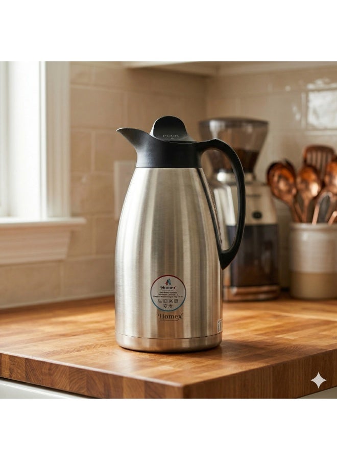 Homex Stainless Steel Tea Coffee Vacuum Flask Thermos 2L, Double Wall Insulation Hot Cold Water/Tea/Coffee Flask BPA-Free Leak-Proof for Home Office Outdoor - Image 5