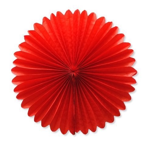 Funcart Tissue Paper Fan Decorations Red 12''