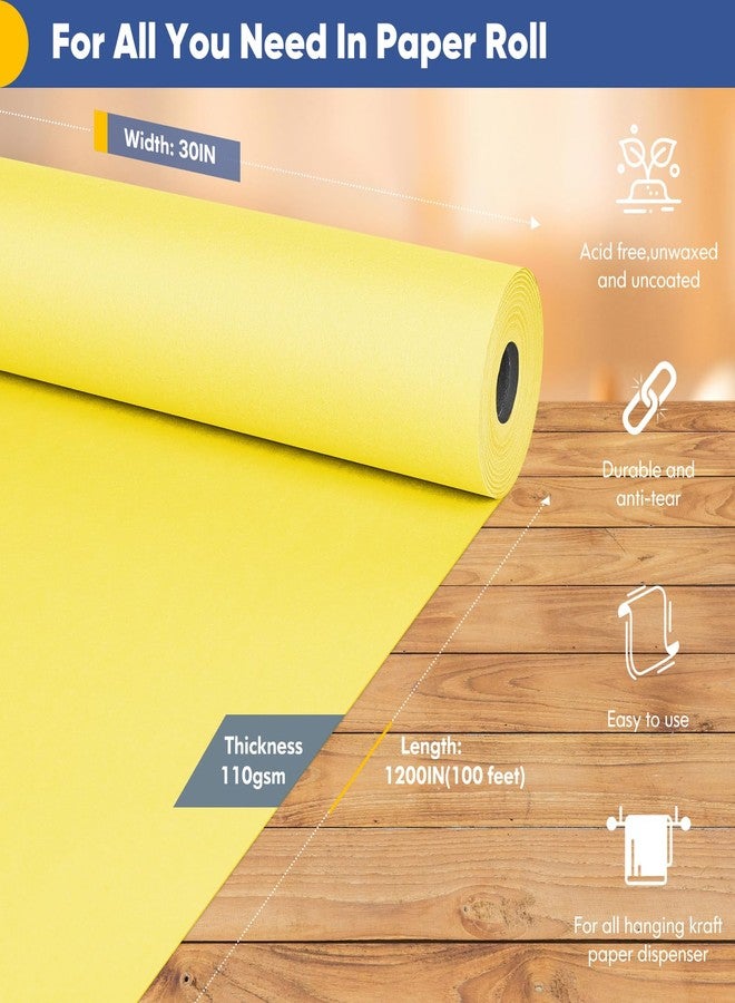 Vanhench Yellow Wrapping Paper Roll 30"×1200", Art Craft Paper, Color Paper Gift Wrapping Bouquet Flower Paper, Perfect for Birthday, Valentine's Day, Mother's Day, Holiday, Wedding 110GSM 75LB - Image 2
