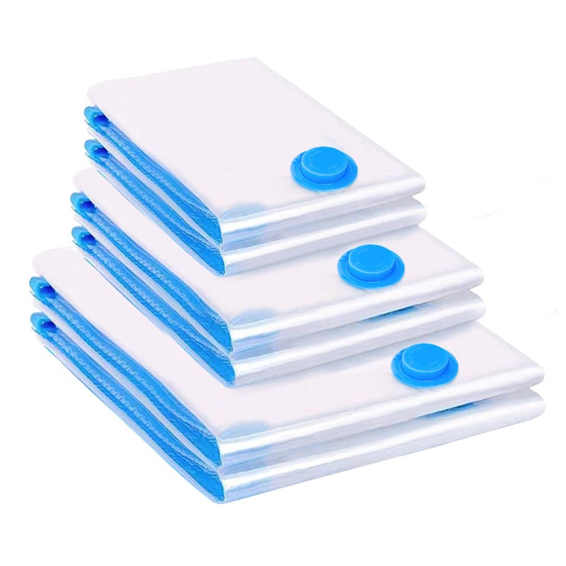BoxLegend Vacuum Storage Bags 6 Pack Space Saving Bags 2 Jumbo100x80cm  2 Large 80x60cm  2 Small 60x40cm Vacuum Bags Double Zip Seal  Leak Valve Reusable for Clothes Pillow Comforters Bedding