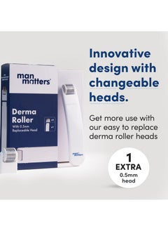 Man Matters Man Matters 2-In-1 Derma Roller For Hair & Beard | 540 Micro 0.5mm Titanium Alloy Needles | Replaceable Head | Stimulates Hair Follicles | Provides Hair & Beard Growth | Safe & Easy To Use  - Image 4
