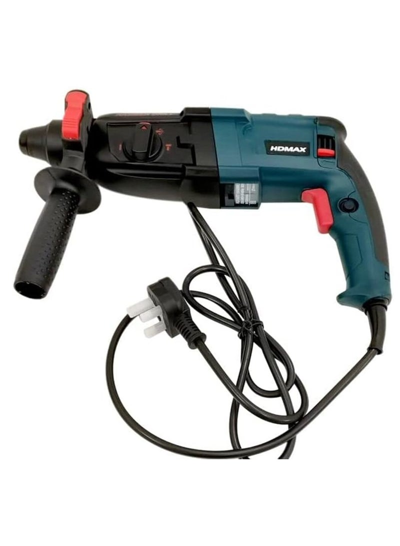 HD Max 800W Rotary Hammer Drill with 5 Bits & Chisel – Professional Performance & Durability