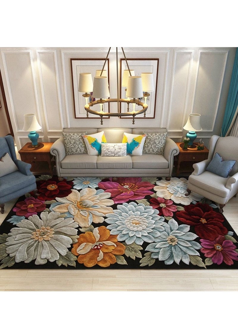 Sharpdo Area Rug Carpet Living Room Bedroom Rugs and Mats Rectangular Soft Touch Carpet Polyester Rectangle Red 140*200 CM - Image 1