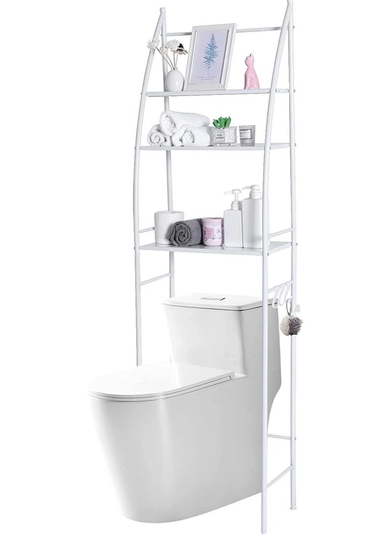 XiuWoo 3 Shelf Towel Storage Rack Organizer Over The Toilet Bathroom Space Saver White - Image 1