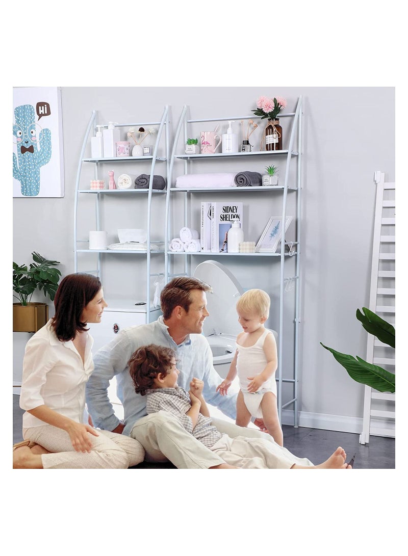 XiuWoo 3 Shelf Towel Storage Rack Organizer Over The Toilet Bathroom Space Saver White - Image 3