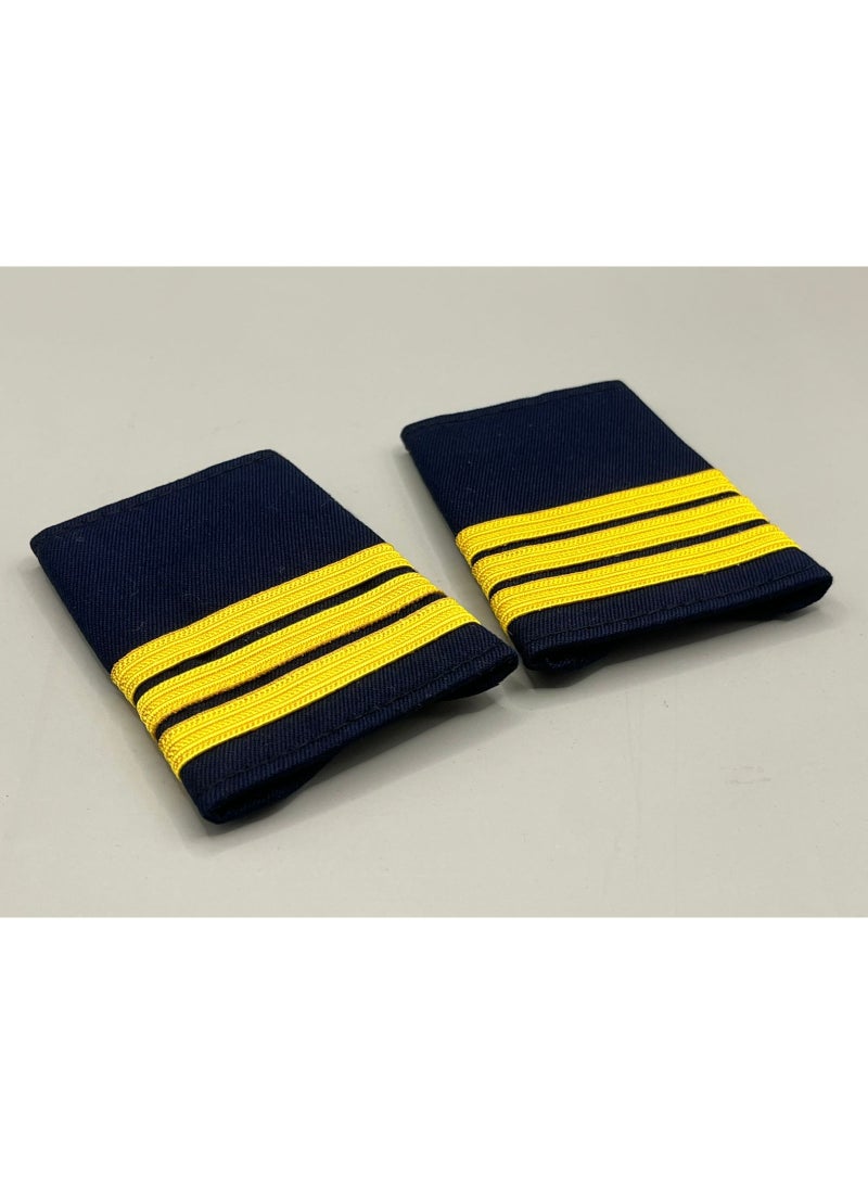 Pro Pilot zone Cabin Crew Epaulettes – 3 Gold Stripes - Image 1