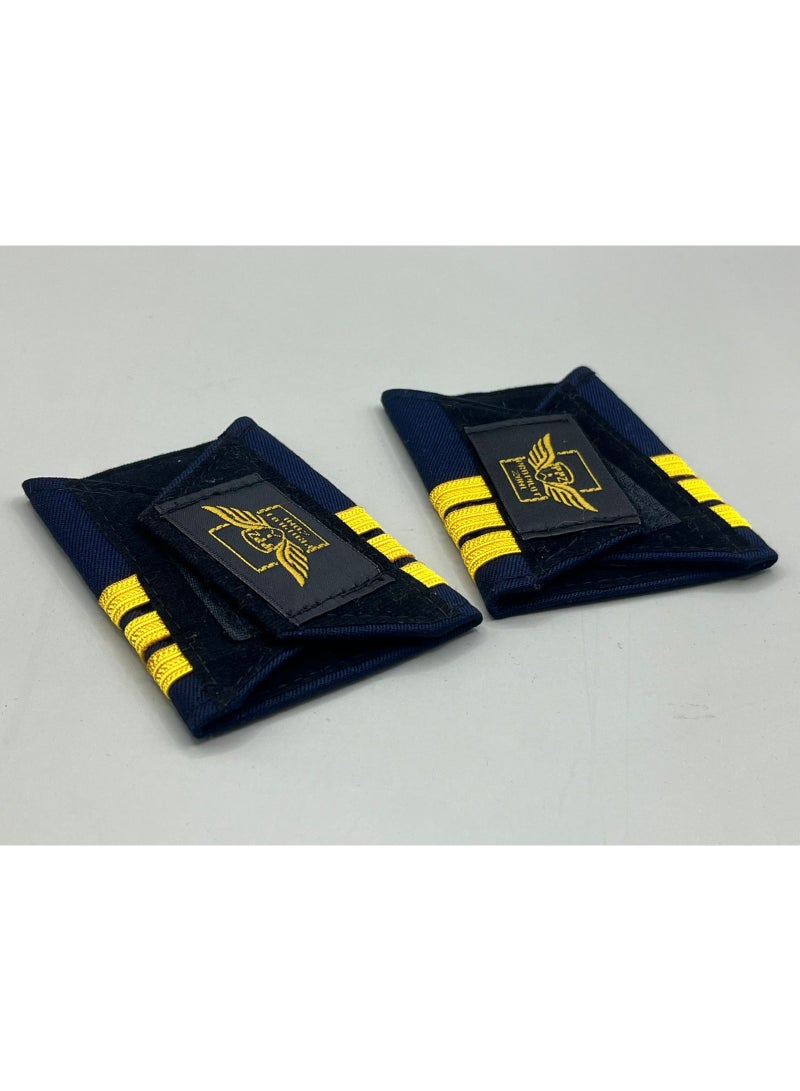 Pro Pilot zone Cabin Crew Epaulettes – 3 Gold Stripes - Image 3
