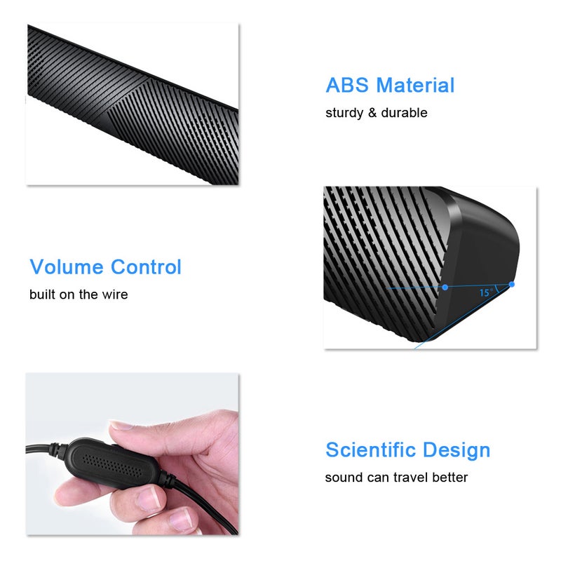 Compact USB Speaker: 3.5mm & USB Multi-Compatible Plug And Play - Premium Sound Quality At High Volume For Home Office, Electronics Lovers And Gifting - Image 3