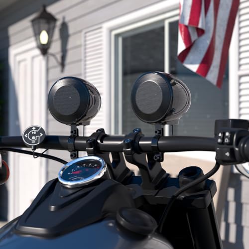 GoHawk Motorcycle Speakers Bluetooth Waterproof Radio Audio System with Amplifier, FM Radio, Volume Control, ATV UTV Compatible - Image 4