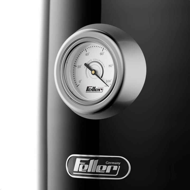 Feller Budget global standard quality Germany, Retro Style 1.7L Kettle with Thermometer, 2200 W, Stainless Steel Body, STRIX Controller, Dry Boil & Automatic Switch-Off, EK200, 2Y Guarantee-KSA Version (Black) Flexible usage build - Image 3