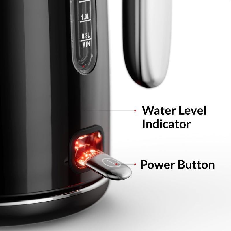 Feller Budget global standard quality Germany, Retro Style 1.7L Kettle with Thermometer, 2200 W, Stainless Steel Body, STRIX Controller, Dry Boil & Automatic Switch-Off, EK200, 2Y Guarantee-KSA Version (Black) Flexible usage build - Image 4