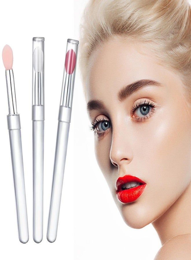 ELESDA Lip Brush, Silicone Lip Applicator Reusable 3PCS Lip Mask Applicator, Silicone Retractable Lip Gloss Balm Applicator Eyeshadow Lip Scrub Brush Applicators Disposable - Image 1