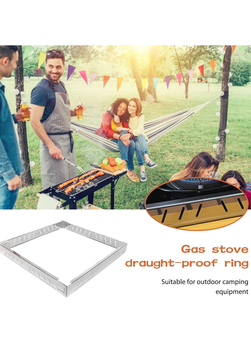GGOOT Stainless Steel Cookware Windproof Rings Detachable Windbreak Stand Cassette Stove Draft Shield Portable Cooking Utensils Windscreen Rack for Outdoor Picnic  - Image 2