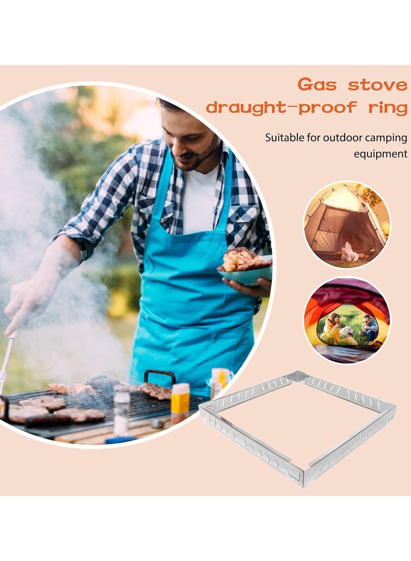 GGOOT Stainless Steel Cookware Windproof Rings Detachable Windbreak Stand Cassette Stove Draft Shield Portable Cooking Utensils Windscreen Rack for Outdoor Picnic  - Image 3