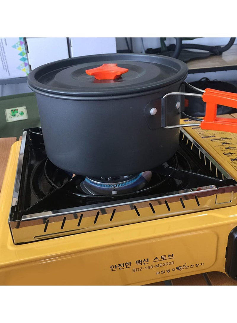 GGOOT Stainless Steel Cookware Windproof Rings Detachable Windbreak Stand Cassette Stove Draft Shield Portable Cooking Utensils Windscreen Rack for Outdoor Picnic  - Image 5