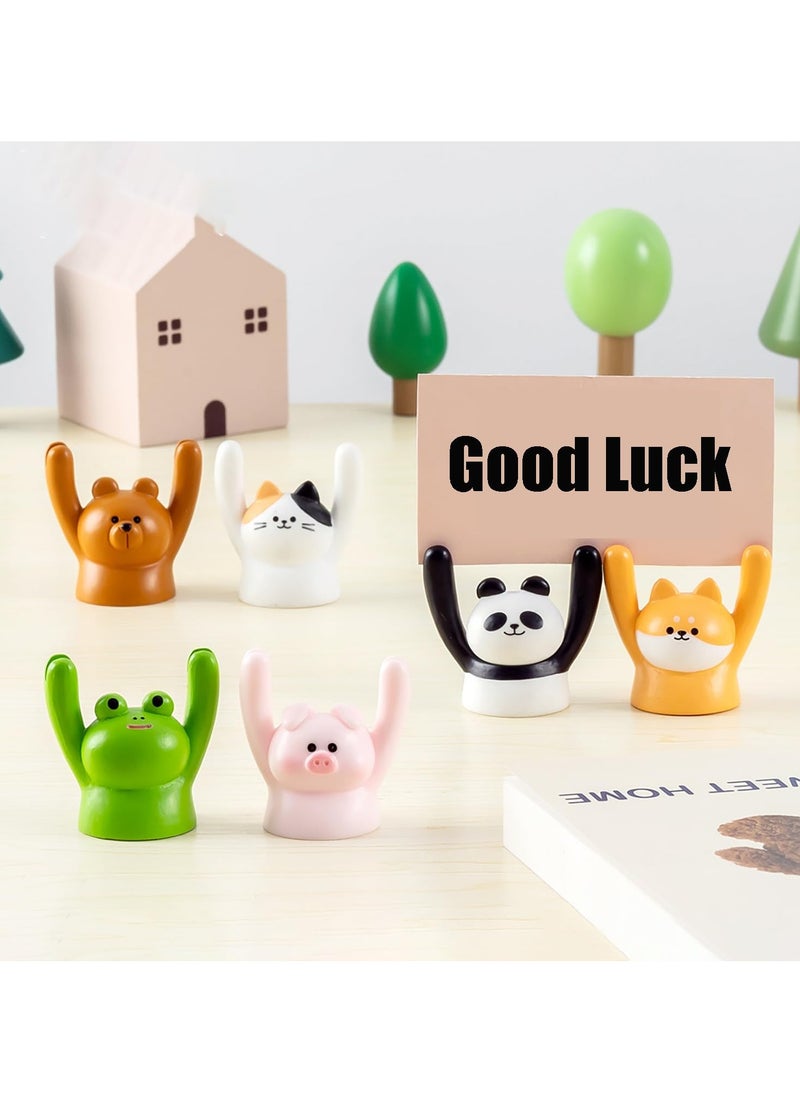 Excefore Cute Animal Cartoon Photo Clip, 7Pcs Memo Holder, Table Card Holders, Card Holder, Notes Message Folder, Note Holder, Home and Office Decorations  - Image 2